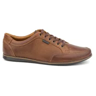 Półbuty męskie - Buty męskie skórzane casual 410KNT brązowe - Buty Olivier - miniaturka - grafika 1