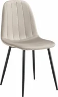 Krzesła - kontrast Krzesło welurowe tapicerowane nowoczesne do jadalni salonu Monica2 taupe - miniaturka - grafika 1
