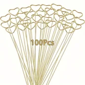 Rękodzieło - TEMU 100 Sztuk Złotych Metalowych Uchwytów Na Kartki Z Kwiatami W Kształcie Z Akcentami Motylów - Eleganckie Akcesoria Do Bukietów Na Ślubach, Dni , - miniaturka - grafika 1