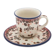 Filiżanki - FILIŻANKA do espresso 60 ml ze spodkiem - Ceramika Artystyczna Bolesławiec - miniaturka - grafika 1