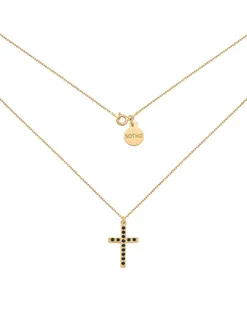 Złoty naszyjnik z krzyżem wysadzanym SWAROVSKI® CRYSTAL - Naszyjniki - miniaturka - grafika 1