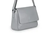 Torebki damskie - Torebka Skórzana Vera Pelle Bafta Szara - miniaturka - grafika 1
