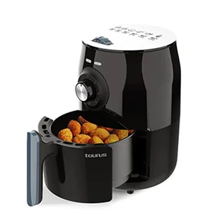 Taurus Respirre Analogowy - Frytkownica bezolejowa 1000W, regulacja temperatury do 200ºC, timer 30 min, 1,5l, czarna - Frytkownice - miniaturka - grafika 1