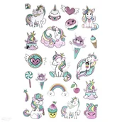 Pasmanteria - METALICZNE NAKLEJKI 3D JEDNOROŻCE 23 SZT. - miniaturka - grafika 1