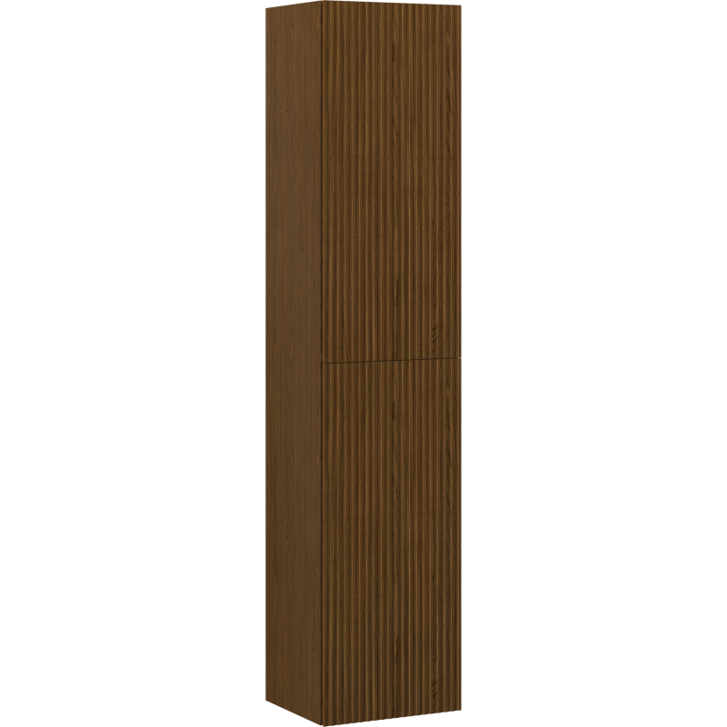 Mexen Rivel słupek łazienkowy 35 cm, 2 drzwi, ryflowany, orzech - 91A21-03016-2-BF86