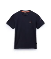 Koszulki męskie - t-shirt uomo napapijri s-badge np0a4i3n 1761 blu marine - miniaturka - grafika 1