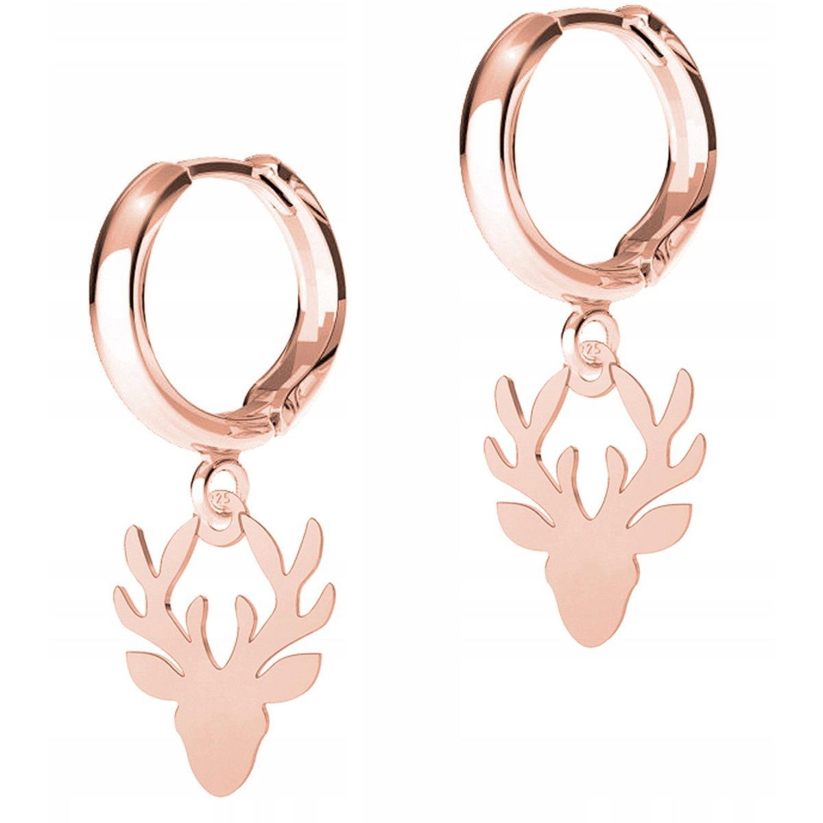 Kolczyki Pozłacane Jelenie Rogi Blaszki Poroże Jelenia Jeleń SREBRO 925