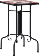 Stoły ogrodowe - Elior Terakotowo-biały stolik mozaikowy Barel - miniaturka - grafika 1