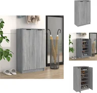Szafki na buty - vidaXL Szafka na buty Szara Sonoma 59x35x100 cm Materiał drewnopochodny - Półki i szafki na buty - miniaturka - grafika 1