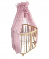 Pościel dla dzieci - Baldachim z pomponami do łóżeczka "Tiul brudny róż - miniaturka - grafika 1