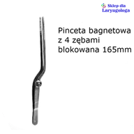 Akcesoria medyczne - Pinceta bagnetowa 165 mm z czterema zębami, blokowana 08-621 Metech - miniaturka - grafika 1