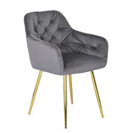 Krzesła - Szare pikowane krzesło glamour z podłokietnikami Z9-Z00 - miniaturka - grafika 1