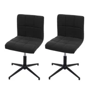 Krzesła - Zestaw 2 krzeseł do jadalni Kavala II, krzesło kuchenne, mechanizm obrotowy z regulacją wysokości ~ tkanina/wełna ciemnoszara, podstawa czarna - miniaturka - grafika 1