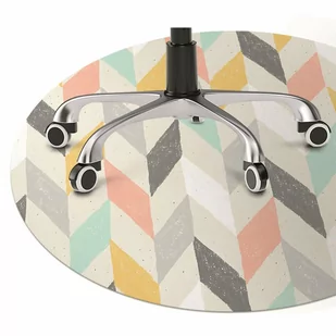 Mata pod krzesło do biura Pastelowa jodełka fi100 cm - Podnóżki, podpórki, podkładki - miniaturka - grafika 1