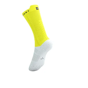 COMPRESSPORT Skarpetki rowerowe PRORACING SOCKS V4 BIKE white/safe yellow - Skarpetki kolarskie - miniaturka - grafika 7