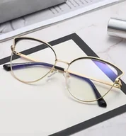 Okulary korekcyjne, oprawki, szkła - Okulary kocie do komputera damskie z filtrem BLUE Light zerówki Flex 25100A - miniaturka - grafika 1