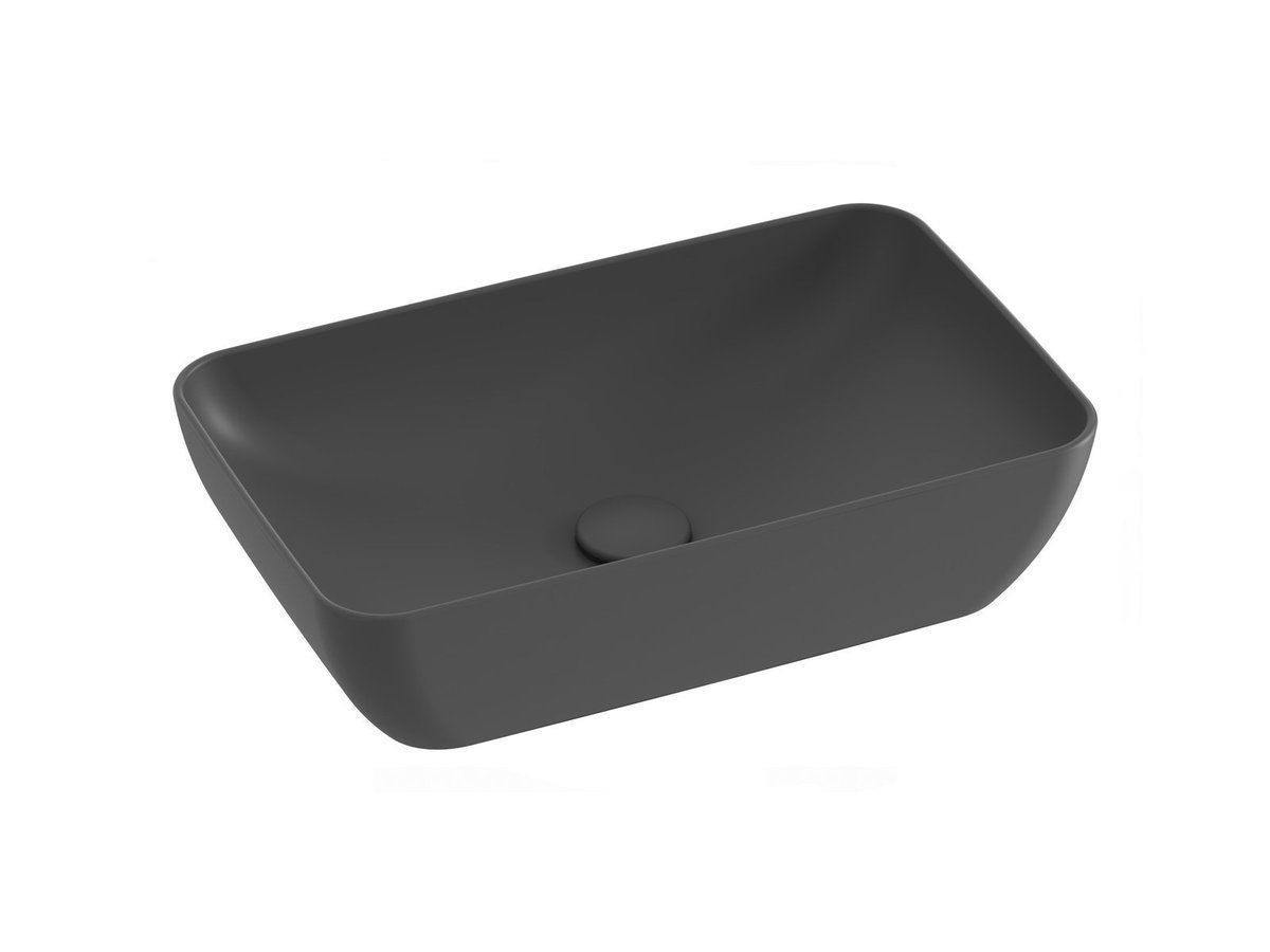 Ravak Prostokątna umywalka ceramiczna nablatowa Uni 500 R Slim cienkościenna antracyt 1szt