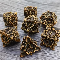 Gry planszowe - Kostki RPG Złoty Kwiat Zestaw 7 Metalowych Kości - miniaturka - grafika 1