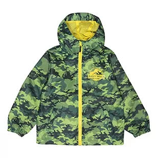 Jurassic World Camo logo chłopięcy deszcz Mac | oficjalny produkt | płaszcz w parku jurajskim, dinozaur T-rex, pomysł na prezent dla chłopców - Kurtki i płaszcze dla chłopców - miniaturka - grafika 1