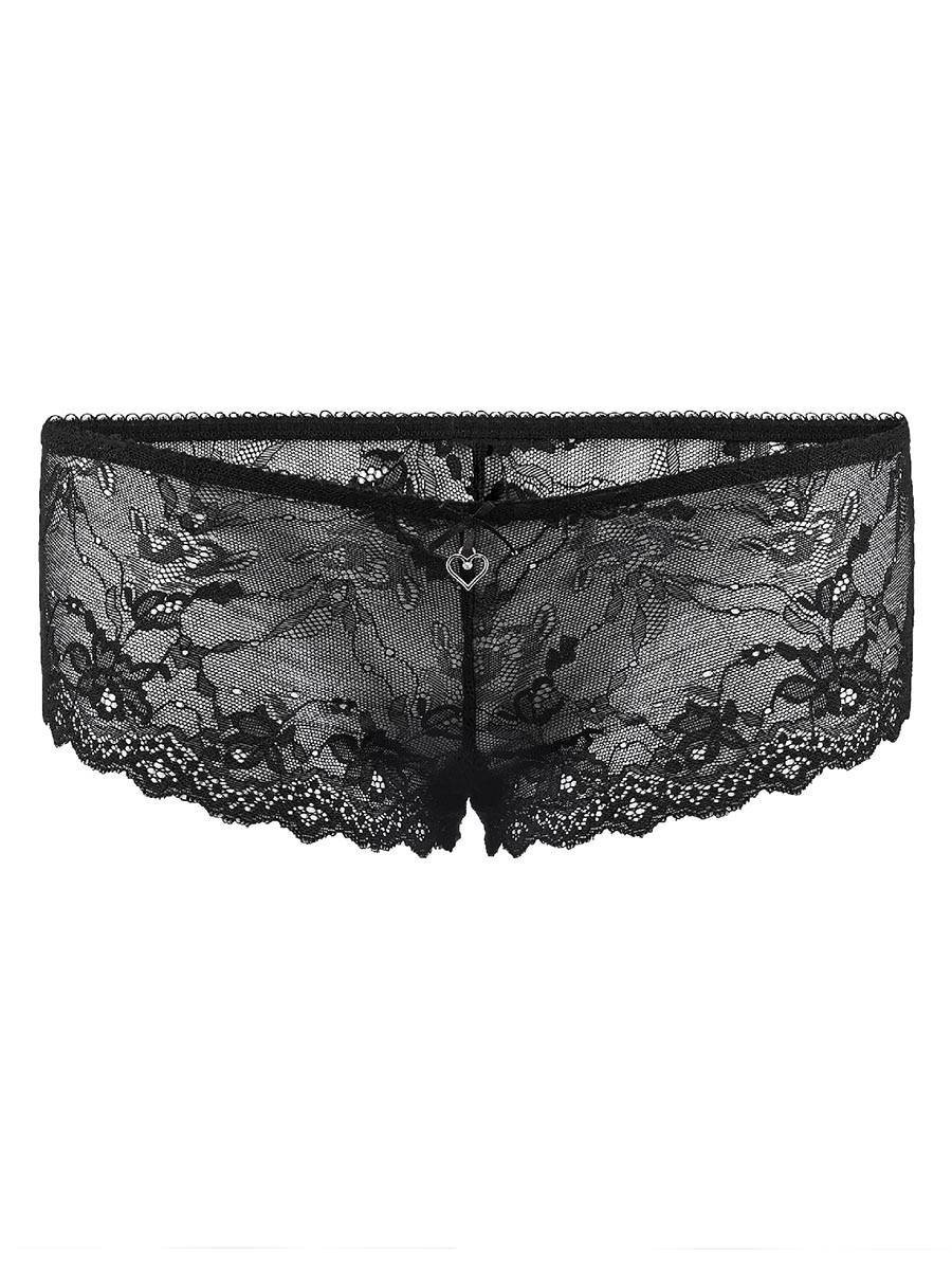 Damskie koronkowe bokserki czarne Bellybutton, r.L