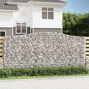 vidaXL Kosze gabionowe, 15 szt, 400x50x180/200cm, galwanizowane żelazo - Pozostałe narzędzia ogrodowe - miniaturka - grafika 1