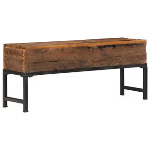 vidaXL Ławka, 110 cm, lite drewno z odzysku - Ławki do przedpokoju - miniaturka - grafika 1