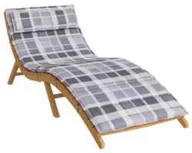 Poduszki ogrodowe - vidaXL Poduszka na leżak słoneczny Krata Szary 178 x 60 x 4 cm - miniaturka - grafika 1