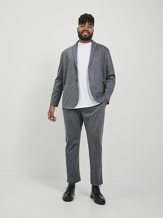 JACK&JONES GARNITUR PLUS SIZE SZARY MELANŻ MARYNARKA I SPODNIE 4XL 7CA