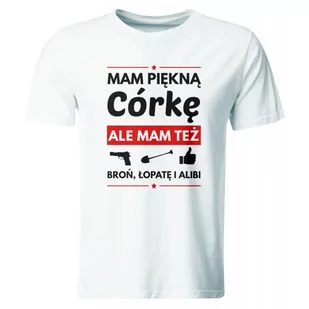 GiTees, Koszulka Mam Piękną Córkę. Prezent Na Dzień Ojca, Biała, rozmiar L - Koszulki męskie - miniaturka - grafika 1
