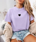 Koszulki i topy damskie - Koszulka z serduszkiem - koło fiołkowy - miniaturka - grafika 1