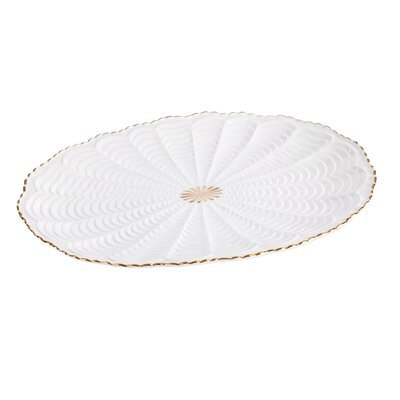Patera EUROFIRANY Gaia 36 x 25 x 2 cm Kremowo-złoty