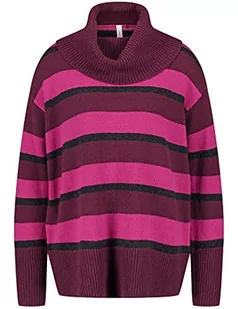 GERRY WEBER Edition Damski sweter 770550-44715, fioletowy/różowy/czerwony/pomarańczowy w paski, 48 - Swetry damskie - miniaturka - grafika 1