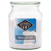 Świece - Świeca zapachowa 2 knoty w szkle Candle Brothers 510 g - Bawełna Fresh Cotton - miniaturka - grafika 1