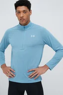 Bluzy męskie - Under Armour bluza do biegania Streaker kolor zielony gładka - miniaturka - grafika 1