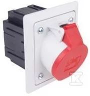 Gniazdka elektryczne - PCE Gniazdo tablicowe z puszką 16A 5P 400V /80x97/ szare IP44 TWIST 415-6pkg 415-6pkg - miniaturka - grafika 1