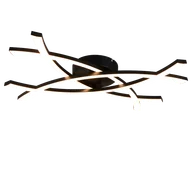 Lampy sufitowe - POLLORCK R23691132 lampa sufitowa czarna mała śnieżynka LED 22W 3000K - miniaturka - grafika 1