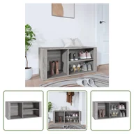Szafki na buty - The Living Store Stojak na buty szary Sonoma 100x35x45 cm Materiał drewnopochodny - miniaturka - grafika 1