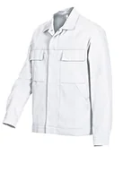 Paski - BP 1485-060-21-64/66 kurtka robocza, ukryty pasek na zatrzask i kieszenie, 300,00 g/m², czysta bawełna, biała ,64/66 - miniaturka - grafika 1