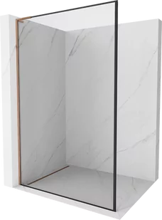 Mexen Kioto L ścianka prysznicowa Walk-in 80 x 200 cm, czarny wzór, różowe złoto - 800-080-103-60-70 - Ścianki i drzwi prysznicowe - miniaturka - grafika 1