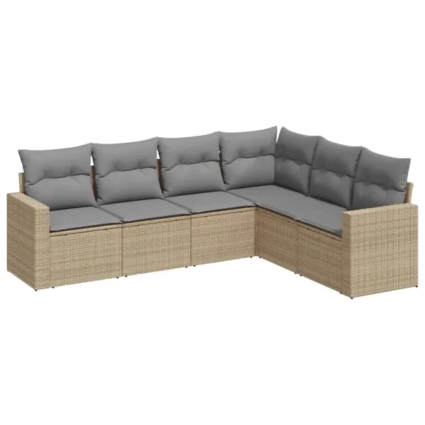 Zestaw mebli ogrodowych modułowych beżowy rattan PE 65,5 x 62 x 69 cm