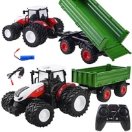 Zabawy w naśladowanie dorosłych - Traktor na pilota  + zielona przyczepa RC0602 - miniaturka - grafika 1