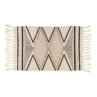 Dywaniki łazienkowe - Dywanik Boho 60 x 90 cm geometryczny czarno-beżowy - miniaturka - grafika 1