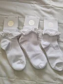 Skarpetki dla dzieci - Skarpety dziewczęce bawełniane z falbanką 3PAK 31-34 - miniaturka - grafika 1