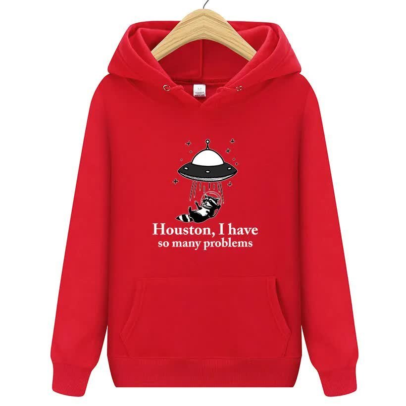 CZERWONA BLUZA DAMSKA Z Kapturem I HAVE PROBLEMS Zabawne Wzory Rozmiar M