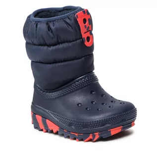 Śniegowce damskie - Crocs Śniegowce Classic Neo Puff Boot K 207275 Navy - grafika 1