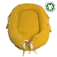 Kokony niemowlęce - Hi Little One - Kokon Gniazdko Dla Noworodka Z Organicznego Oddychającego Bio Muślinu Gots Newborn Nest Mustard - miniaturka - grafika 1