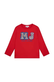 Bluzki dla dziewczynek - Marc Jacobs longsleeve bawełniany dziecięcy kolor czerwony - grafika 1