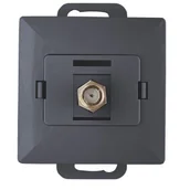 Gniazdka elektryczne - Abex Perła antracyt gniazdo antenowe typu F TV-FX F1/P1-antracyt - miniaturka - grafika 1