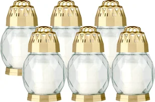 Znicz Szklany Bolsius 2D Diamond Złoty 24H 6Szt. - Lampiony i znicze - miniaturka - grafika 1