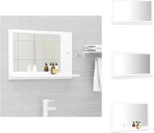 vidaXL Lustro łazienkowe białe 60x10,5x37 cm materiał drewnopochodny - Umywalki łazienkowe - Lustra - miniaturka - grafika 1
